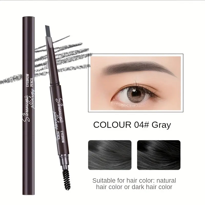 By DHL Eyebrow Pencil , Automatic Swivel Stick, Double Ended Triangular Head Eyebrow Pencil , Long Lasting , Waterproof And Smudge Proof Pigment Eyebrow Pen