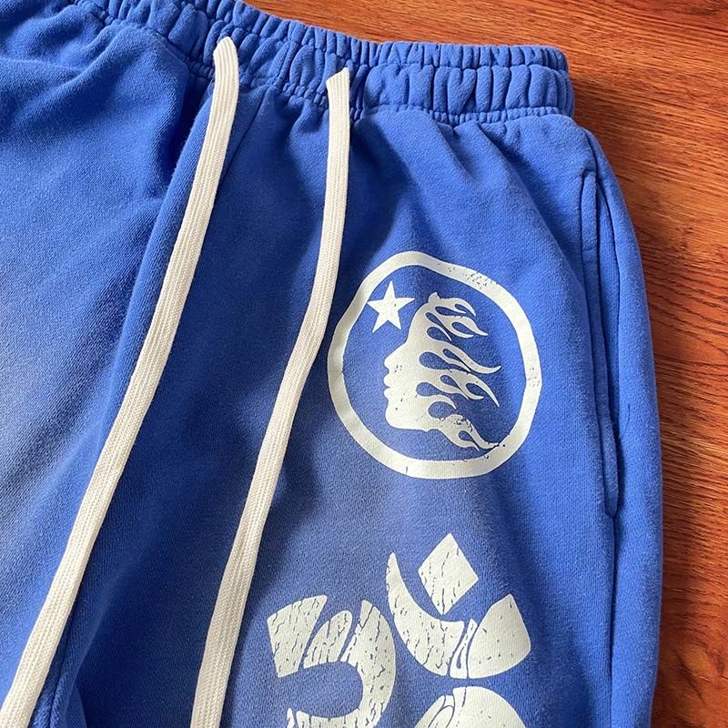 Hellstar Blue Yoga Hoodie pants Sports suit tracksuit doodle Harajuku Stranger Things Oversize Lose Sweatshirtss Loose Hip Hop Hoody High quality US size SMLXL