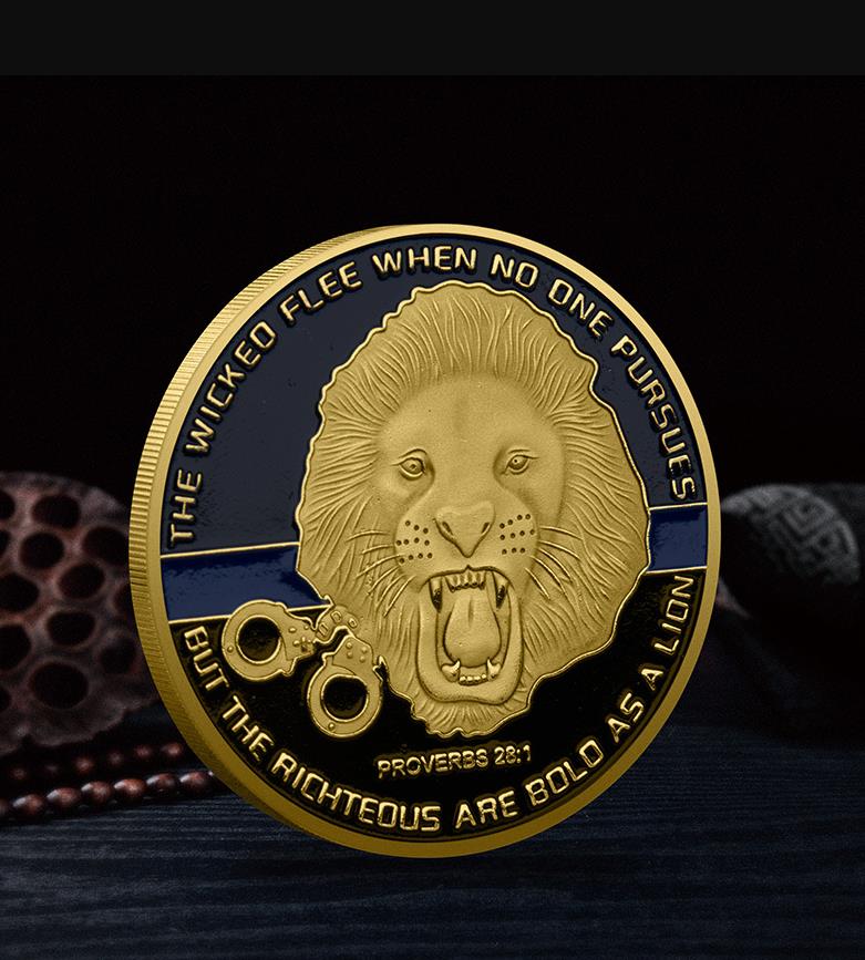 Médaille commémorative en métal de pièce de monnaie de pièce de monnaie de lion d'arts et métiers