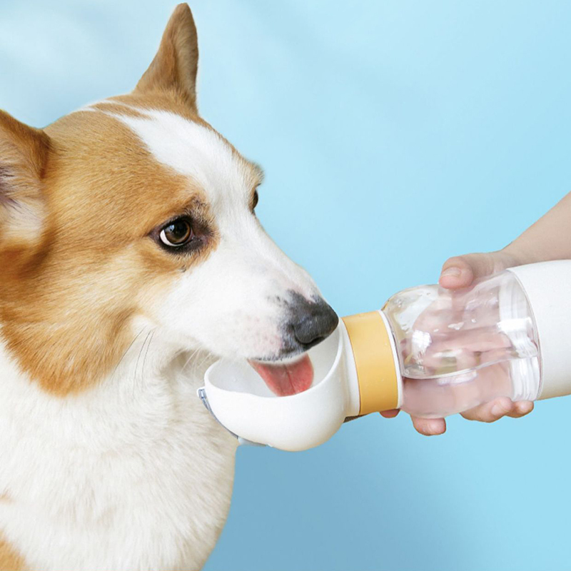 2 in 1 Dog Water Bottle Leak Proof Portable Puppy Water Dispenser Food Container Drinking Feeder Pets Outdoor Walking Hiking Travel W0060