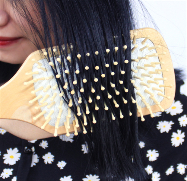 Wood Comb Professional Healthy Paddle Cushion Hair Loss Massage Brush Hairbrush Comb Scalp Hair Care Healthy Wooden Comb JL1495