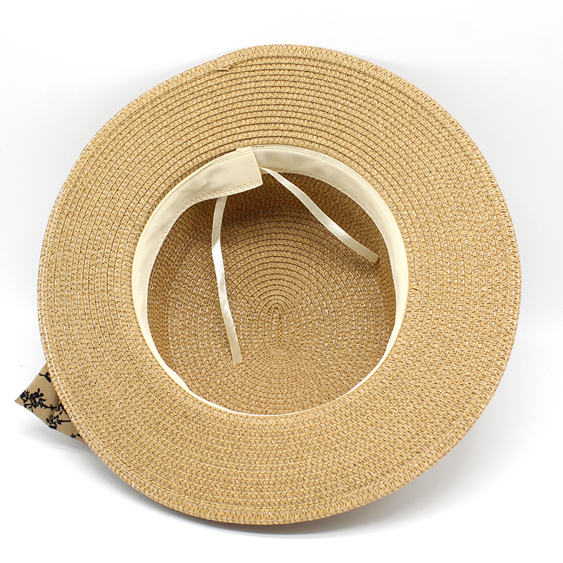 Складная большая края косая соломенная шляпа с бахновой женщиной Элегантная защита затенения моды пляжные кепки для женщин