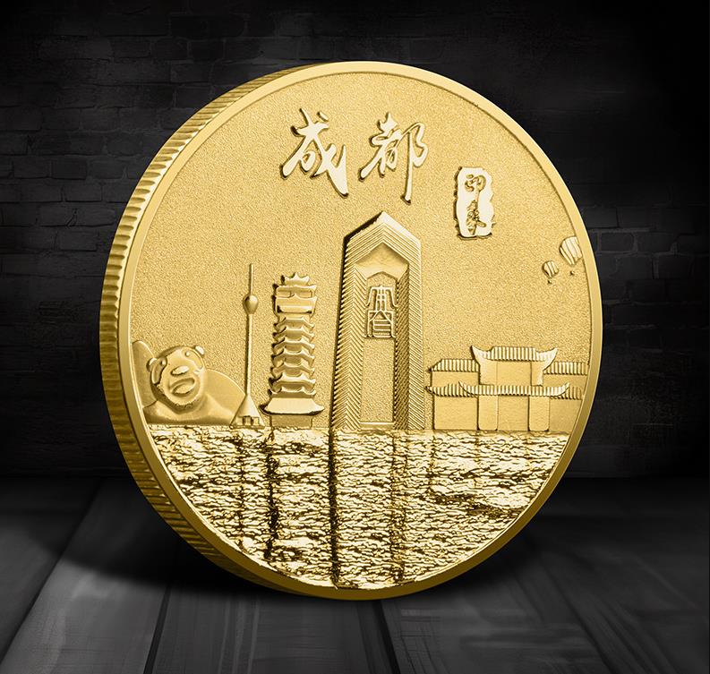 Arti e mestieri Medaglia commemorativa, moneta commemorativa d'oro e d'argento, ricordo del turismo della civiltà urbana nuovo