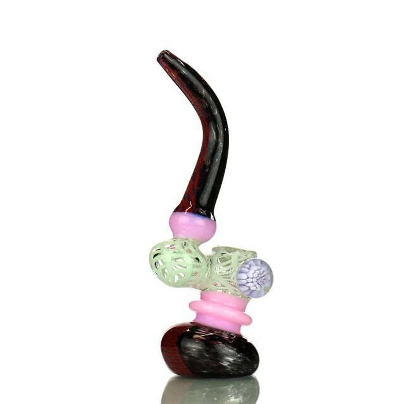 Latest Colorful Pyrex Thick Glass Smoking Bubbler Hookah Bong Pipes Portable Herb Tobacco Glass Filter Spoon Bowl Waterpipe Cigarette Holder DHL