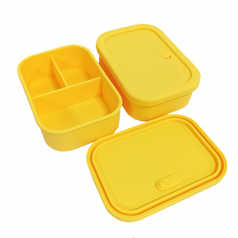 Silicone Lunch Box Bento Box With Vent Travel Outdoors Portable Food
