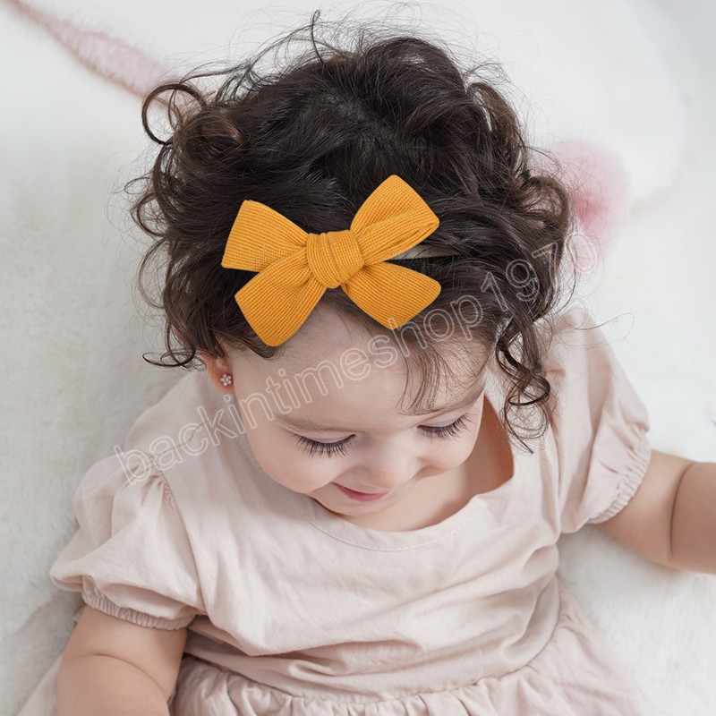 Schöne handgemachte Bögen Kleinkind Haarband einfarbig spurlose elastische Stirnband Baby Mädchen Kopfbedeckungen Kinder Fotografie Requisiten