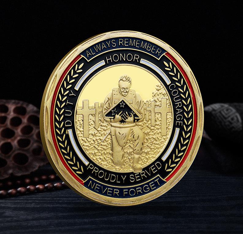 Konst och hantverk US Military Commemorative Medalj Metallpläterad Silver Pläterad Hantverk