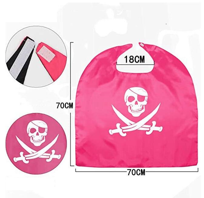 Cadılar Bayramı Kostümleri Bebek Pelerin Kep ve Göz Yaması Partisi Cosplay Pirate Cape Festival Çocuklar Toddlers Magic Long Robe