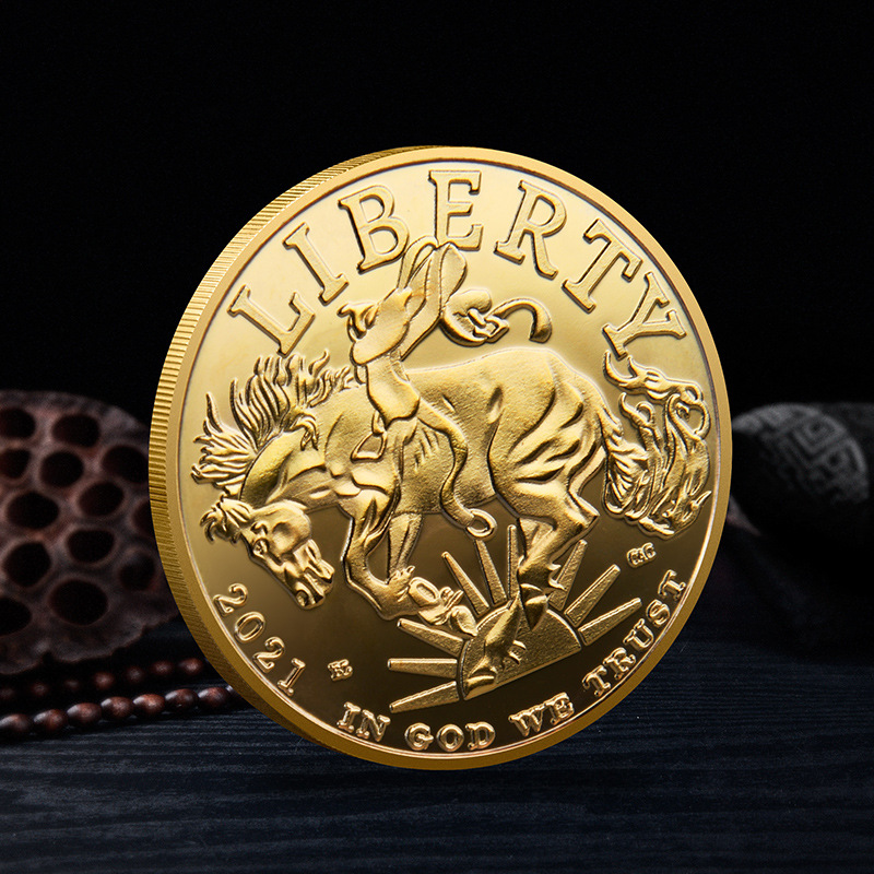 Искусство и ремесла Трехмерное рельефное металлическое золото и серебряная памятная монета