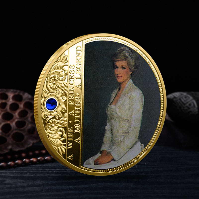 Arts and Crafts Commemorative coin, three-dimensional relief, color printing, inlaid brick, metal craft collection gift