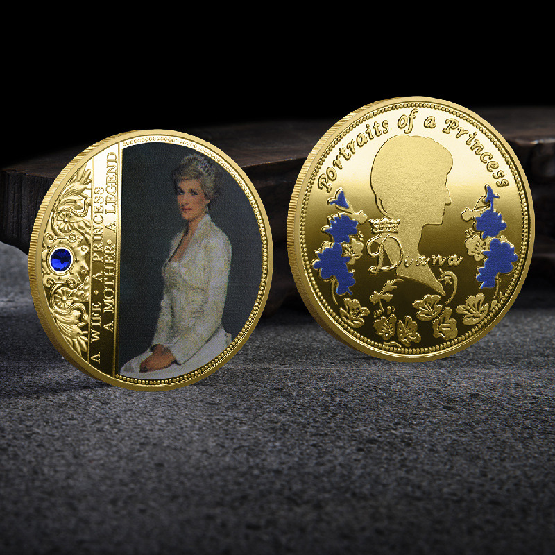 Arts and Crafts Commemorative coin, three-dimensional relief, color printing, inlaid brick, metal craft collection gift