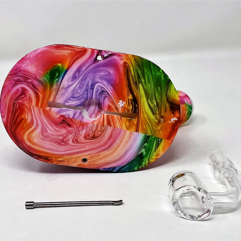 Multi Swirl Colorful Fumo Silicone Narghilè Bong Pipe Kit Portable Travel Gorgogliatore Herb Tabacco Filtro Quarzo Cucchiaio Ciotola Oil Rigs Waterpipe Bocchino