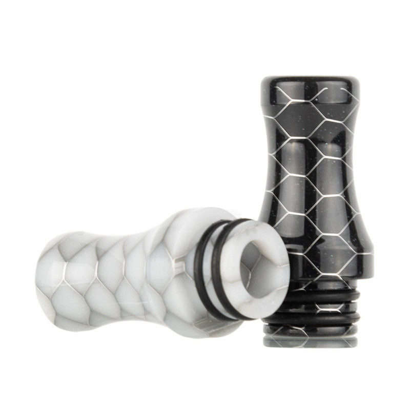 510 Long Vaso Snakeskin Resina Drip Tips Honeycomb Cigarette Mouth Pieces Cachimbo Bocal Para 510 Thread Smoke RDA RBA Tanque Atomizadores Driptips Cover