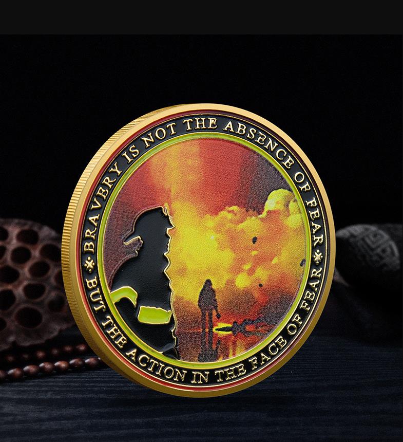 Arts and Crafts Commemorative coin Honorary badges for heroic firefighters Collection of gold and silver coin commemorative badges for fire fighting