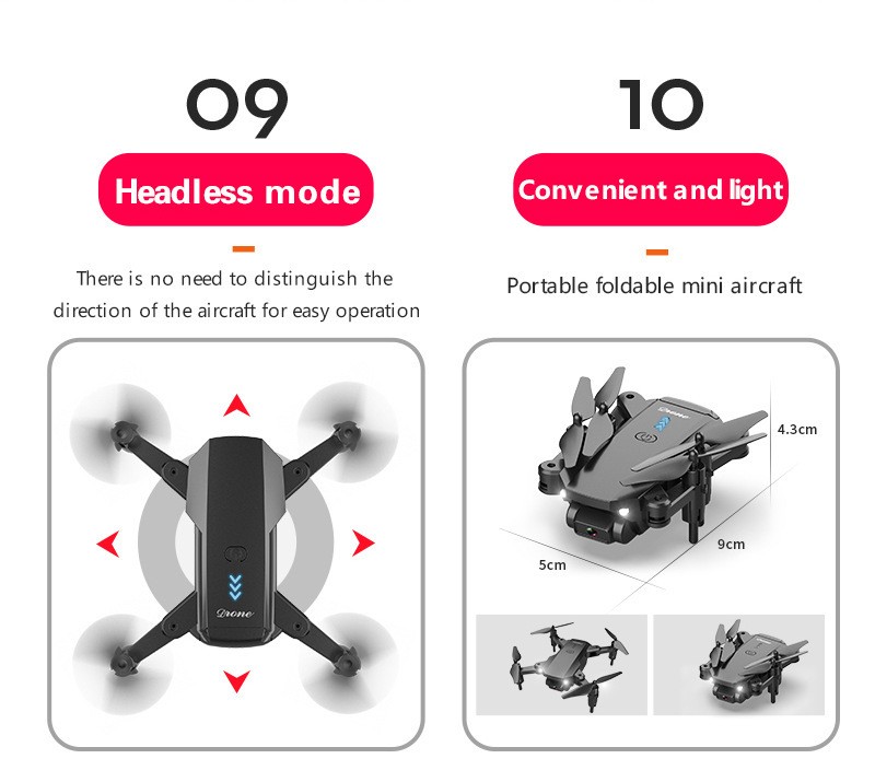 Folded Drones 4k Cameras Profesional 360 Wide-Angle Wifi Fpv Mini Drone Dual HD Video Record Height Keeping Droni With RC Quadcopter Children Gift UAV Plane Aircraft