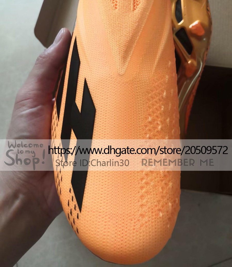 Envie com botas de futebol de qualidade da bolsa x Speedportal FG Laceless Messis Football Cleats para mensagens de couro moído firme