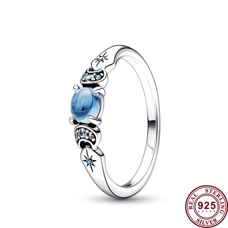 Bague en argent sterling 925 pour femme avec météore en argent, croix brillante, souhaitant un spécimen de pétale d'os, convient pour l'original Pandora, un cadeau spécial pour les femmes.