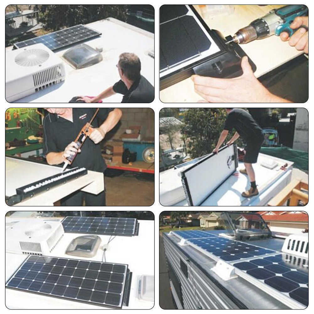 Yeni Beyaz ABS Güneş Paneli Montaj Kitleri Kablo Giriş Gand Karavan Karavan RV Tekne Araç Çatı Mount için İdeal