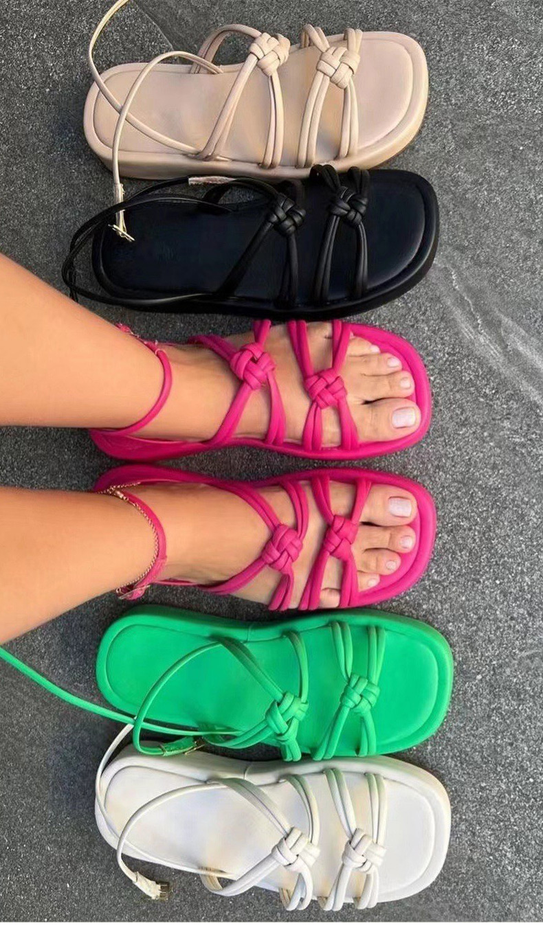 2023 Nuevas sandalias Sandalias Tacones de verano Zapatos de verano para mujeres Sandalias de verano de banda estrecha Zapatos de cuña femenina