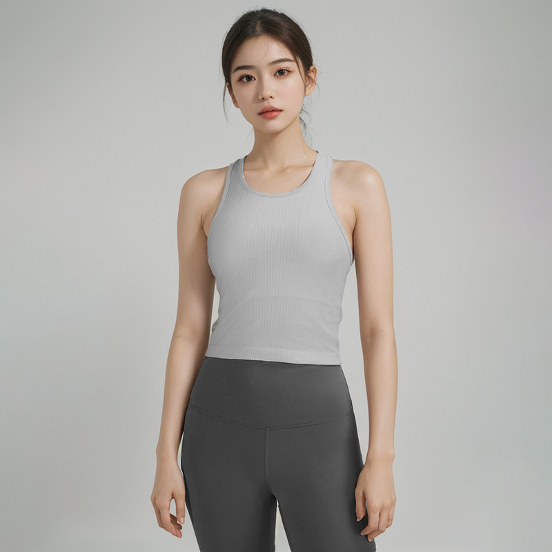 lu Women Yoga Knit Bra Crop Top Bodycon Tank for Sports Bras Girl High Elasticity Sport Tank Racerback Vest Running Gym B30