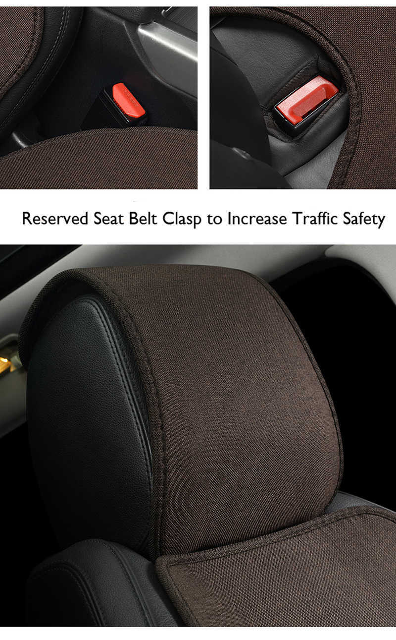 New Universal Flax Car Seat Cover Protector Set Breathable Linen Auto Chair Cushion Front Rear Backrest Pad Mat Interior Accessories