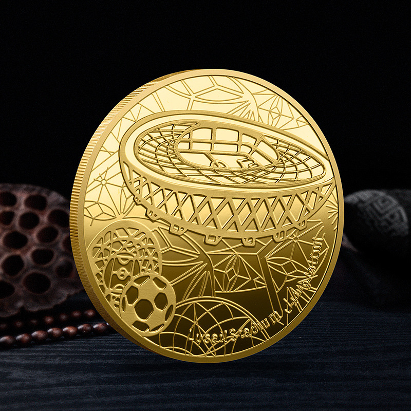 Arts and Crafts Metal keychain World Cup Commemorative coin in stock