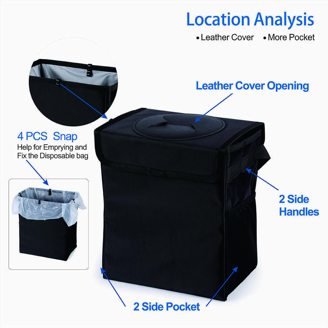 新しい防水車のゴミ箱自動車インテリアオーガナイザーゴミ箱用ゴミ箱車の収納ポケット開閉可能なポータブル