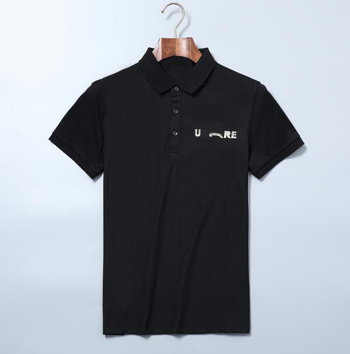 Polo masculino feminino designer polos letras duplas impressão a cores da água casual de alta qualidade moda masculina selvagem top azul café