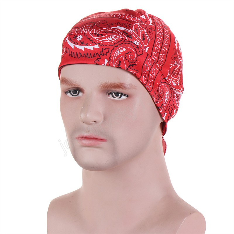 Paisley muzułmańskie wewnętrzne hidżab czapki mężczyźni pirat Underscarf Undercap szalik Turban czapki Ramadan islamska odzież z pałąkiem na głowę Bonnet chustka