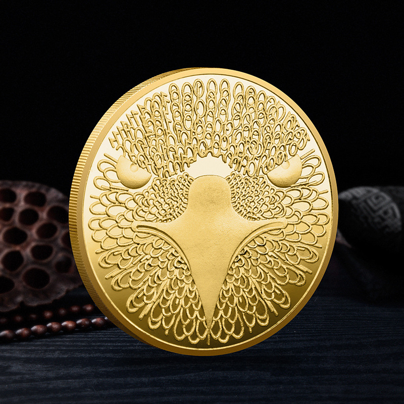 Arts and Crafts American Eagle Bitcoin 3D Embossed Metal Commemorative Medal, Virtual Badge Production and Other Emblems