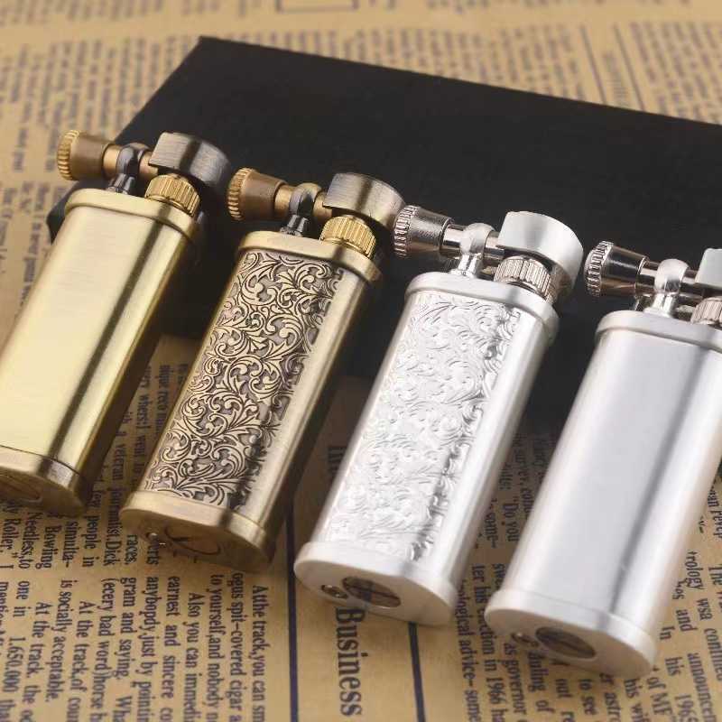 HY718Creative Vintage Flint Kerosene Lighter Retro Metal Grinding Wheel No Gasoline Cigarette Trenches Interesting Gadgets XYIY