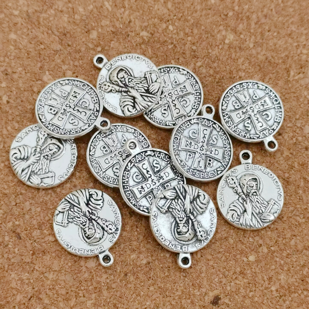 50 Pçs Amuletos Padrinho Religioso Cruz Pingente Antigo Achados de Prata Artesanato Para Fazer Joias Colar Pulseira Acessórios A-375