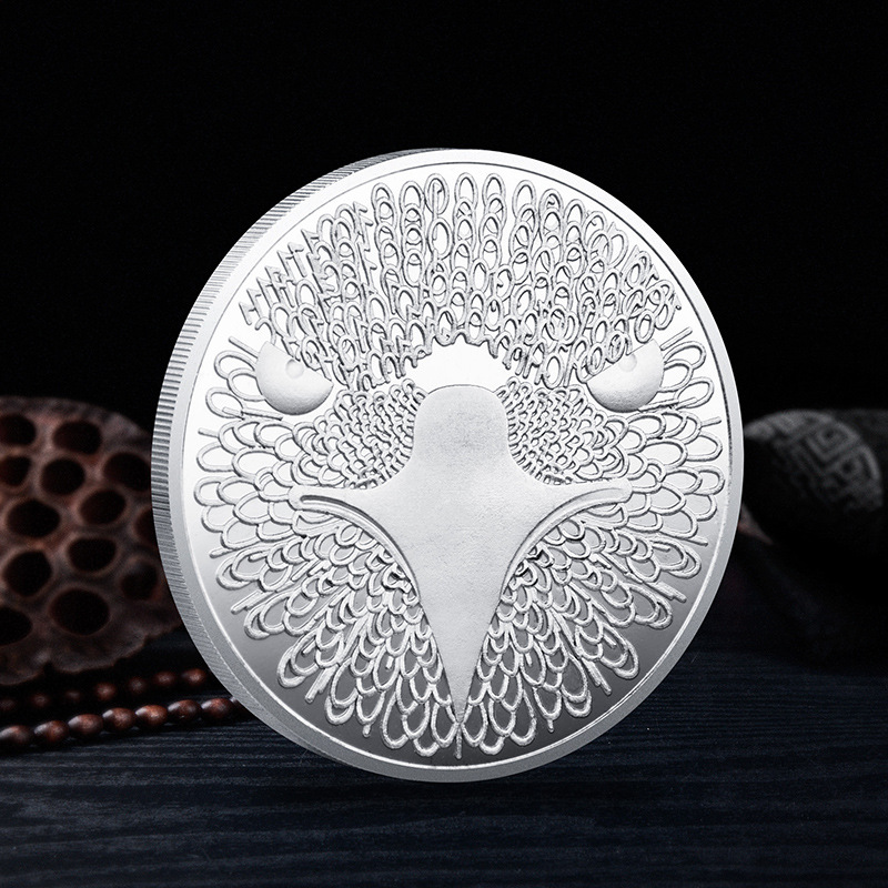 Arts and Crafts American Eagle Bitcoin 3D reliëf metalen herdenkingsmedaille, productie van virtuele badges en andere emblemen