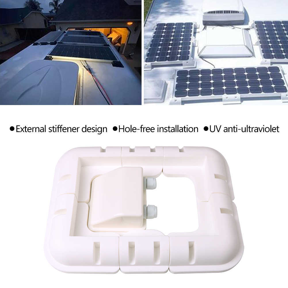 Nuovo 7 pzBianco ABS Pannello Solare Staffa di Montaggio Kit Ingresso Cavo Gand Ideale Caravan Camper Barca Veicolo Montaggio Sul Tetto