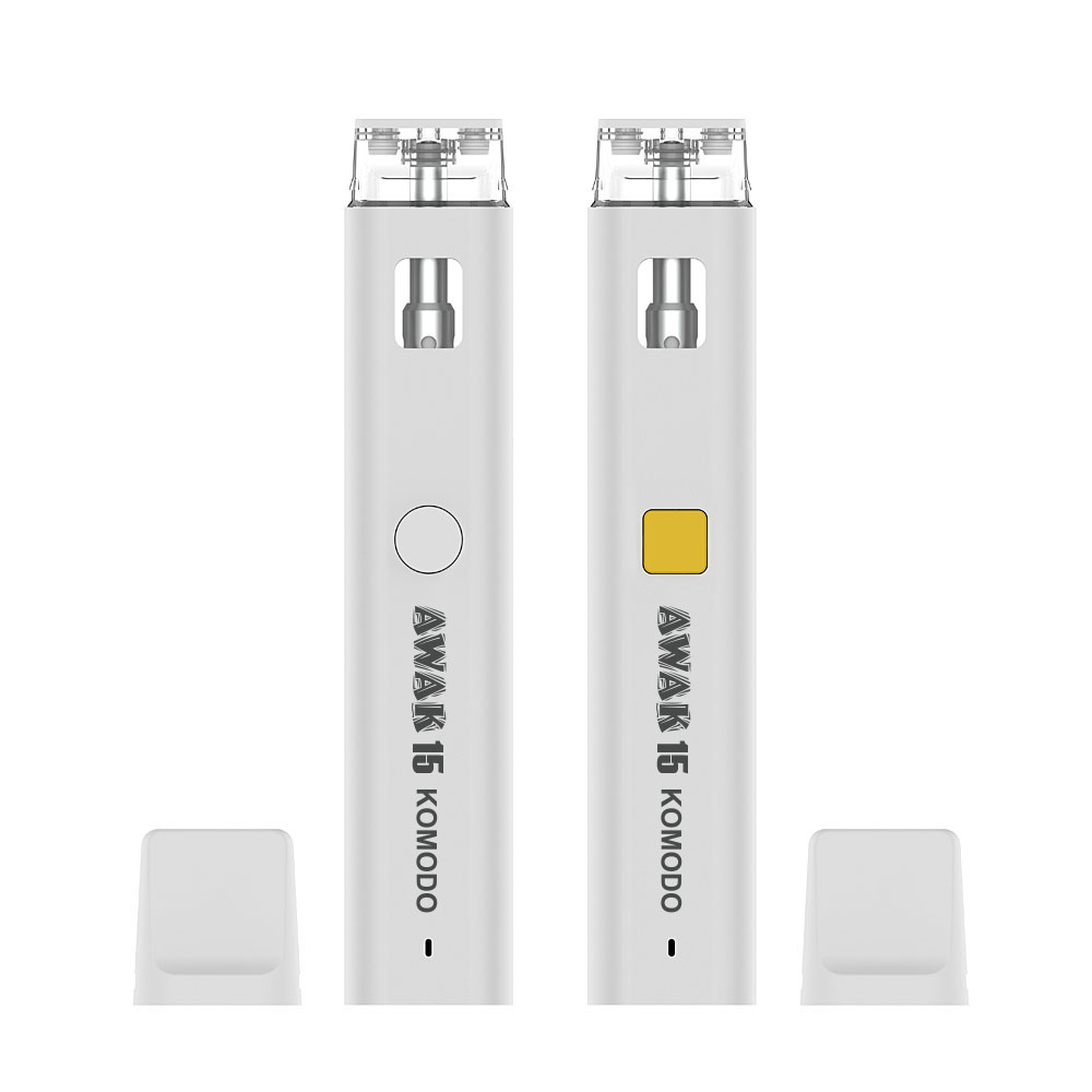 Komodo Awak 15 kanna knoppar extrem bar 1 ml 2 ml anpassad patenterad keramisk spole engångsvape pod