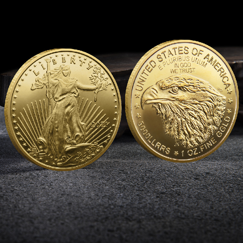 Médaille commémorative des arts et de l'artisanat 2021, pièce d'aigle américain, médaille commémorative en Relief 3D Double face