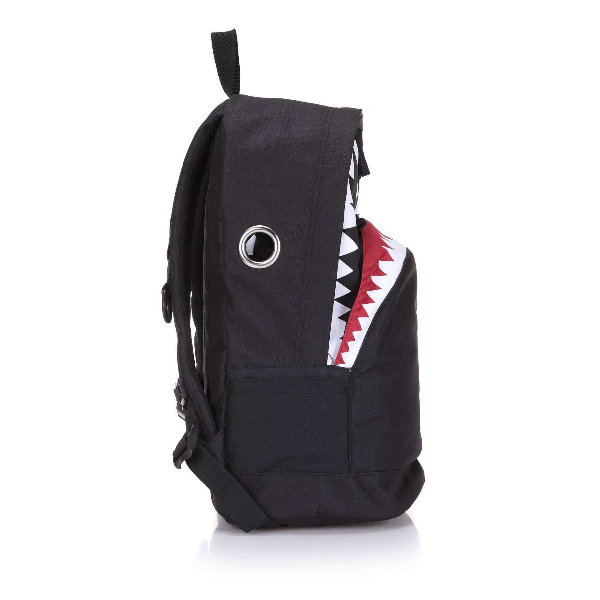 Ryggsäck 2023 Ny koreansk version Ryggsäck Resestudent College Style Large Mouth Shark Canvas 230708