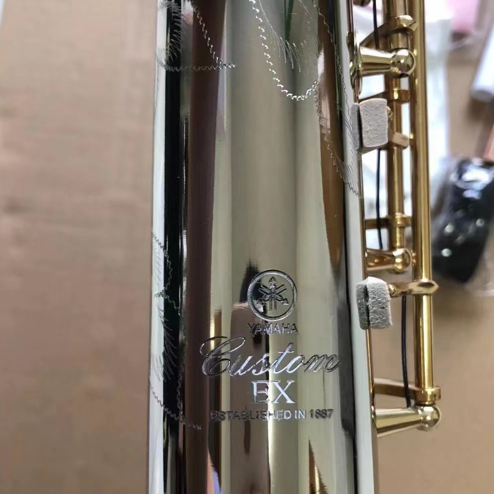 Tubo reto soprano profissional 875EX saxofone prata banhado a níquel abalone chaves caixa de cinto de instrumento de jazz esculpido um para um