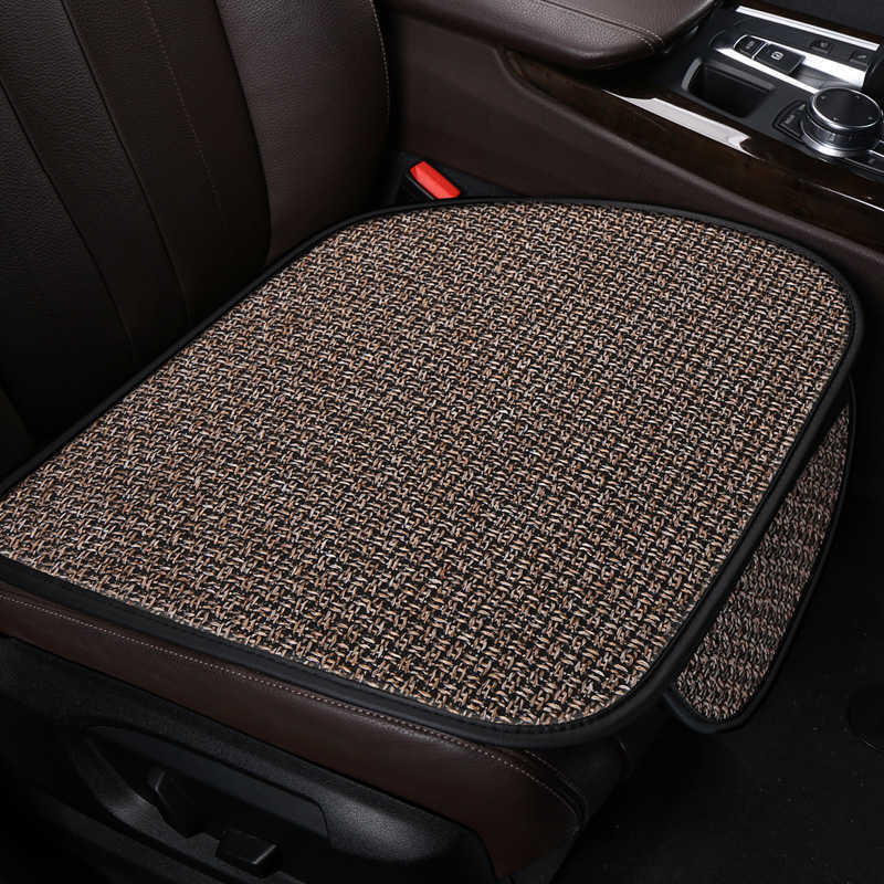 Nieuwe ademende autostoelhoes met hoofdsteun rugleuning Gezond vlas autostoelkussen Dikker stoelbeschermer Pad Auto-accessoires
