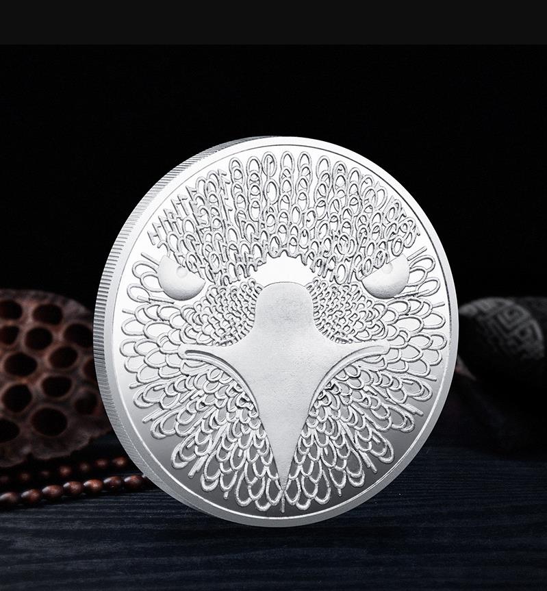 Arts and Crafts American Eagle Bitcoin 3D reliëf metalen herdenkingsmedaille, productie van virtuele badges en andere emblemen