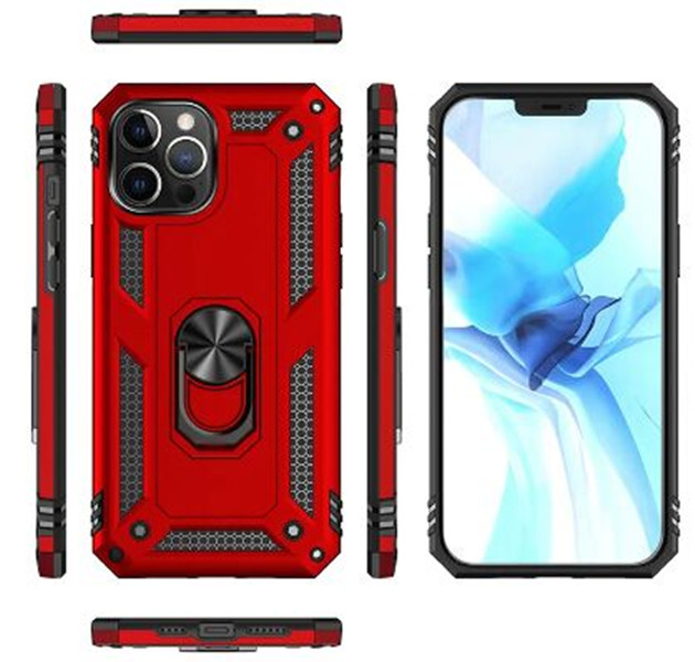 DHL Shockproof Armor Kickstand Phone Case For iPhone 15 14 13 12 11 Pro XR XS Max X 6 6S 7 8 Plus Magnetic Finger Ring Anti-Fall Cover