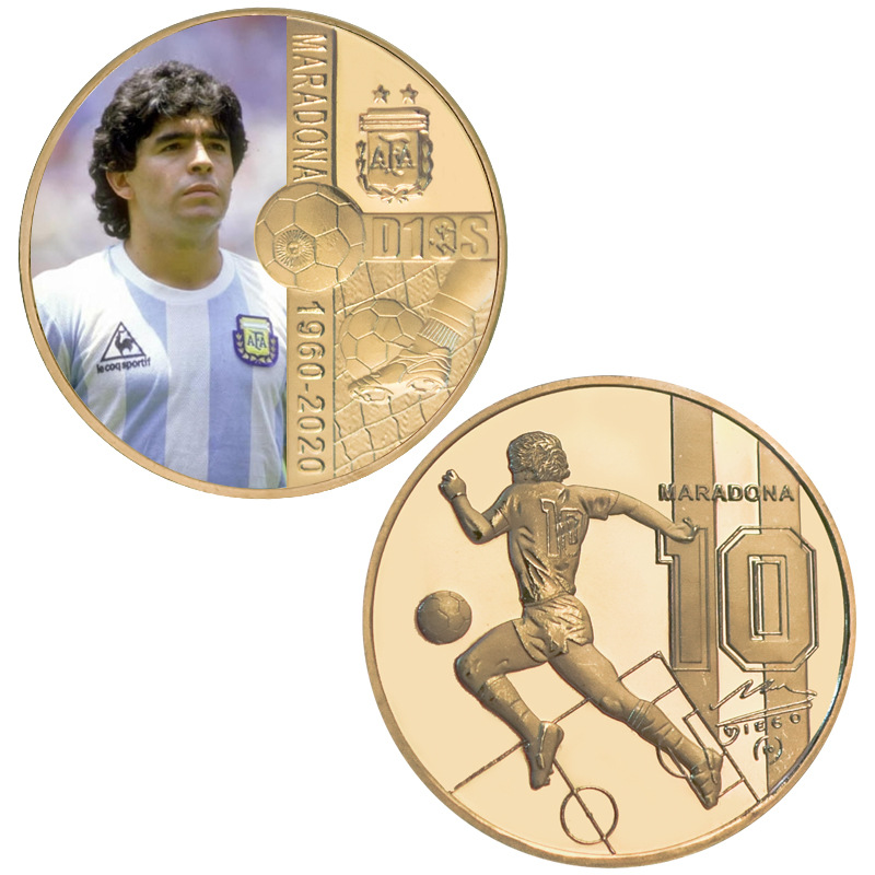 Conjunto de moedas comemorativas de medalha comemorativa europeia e americana de futebol king metal