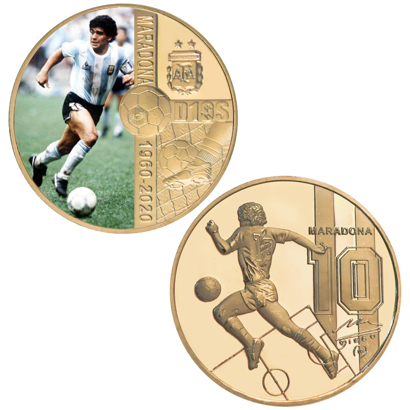 Conjunto de moedas comemorativas de medalha comemorativa europeia e americana de futebol king metal