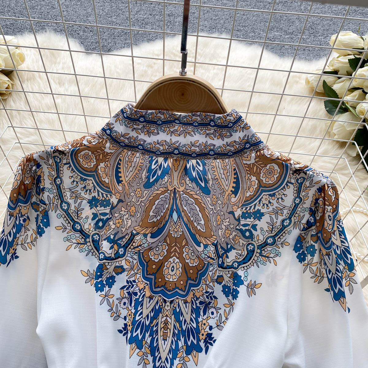 Temel Sıradan Elbiseler Yeni Moda Stand Yakası Uzun Kollu Vintage Etnik Baskı A-line Kısa Elbise Kadınlar Yaz Tek Göğüslü Zarif Vestidos 2023