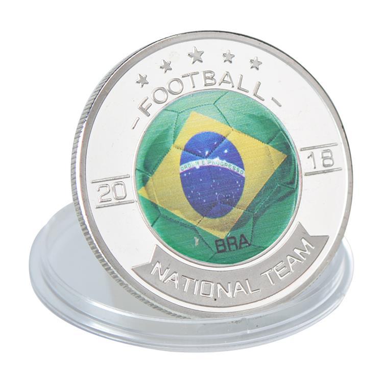 Colección de monedas conmemorativas de fútbol de la Copa Mundial de Artes y Oficios, medallas conmemorativas de artesanías de metal de comercio exterior