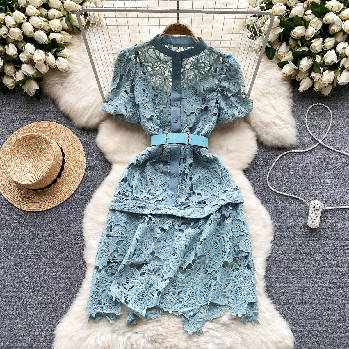 Basic Casual Dresses Lace A-line Short Dress Women