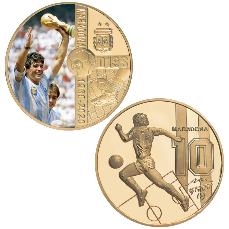 Conjunto de moedas comemorativas de medalha comemorativa europeia e americana de futebol king metal