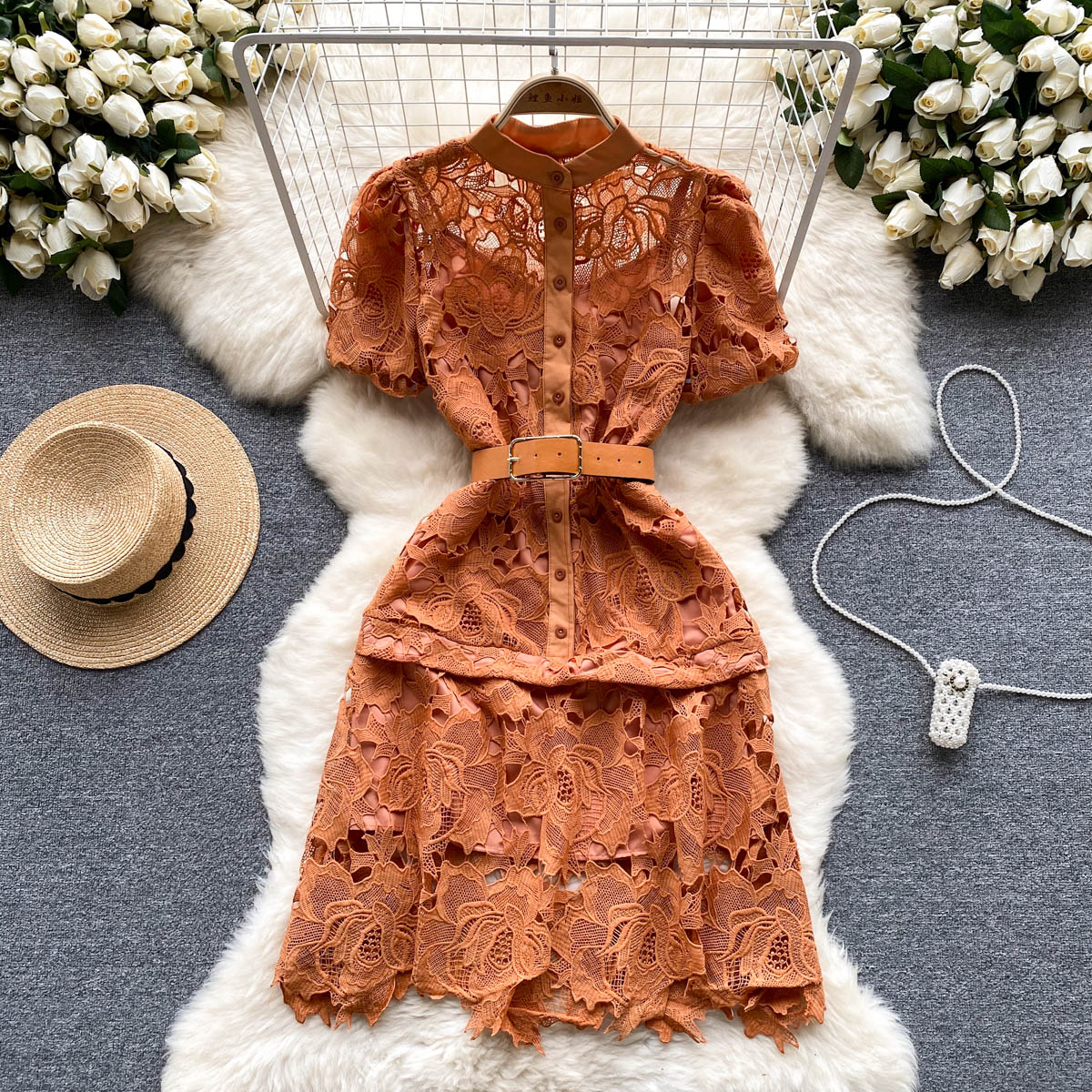 Basic Casual Dresses Lace A-line Short Dress Women