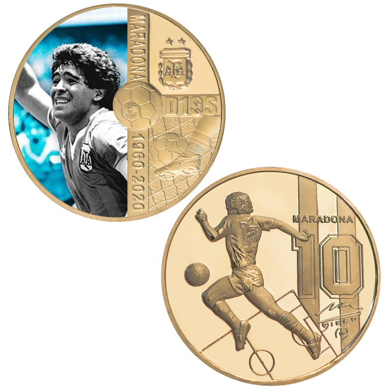 Conjunto de moedas comemorativas de medalha comemorativa europeia e americana de futebol king metal