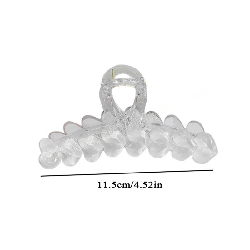 Iced Heart Hair Claw Transparent Heart Clamps For Women Girls Sweet Hair Decorate Thick Hair Clip Hair Accessories